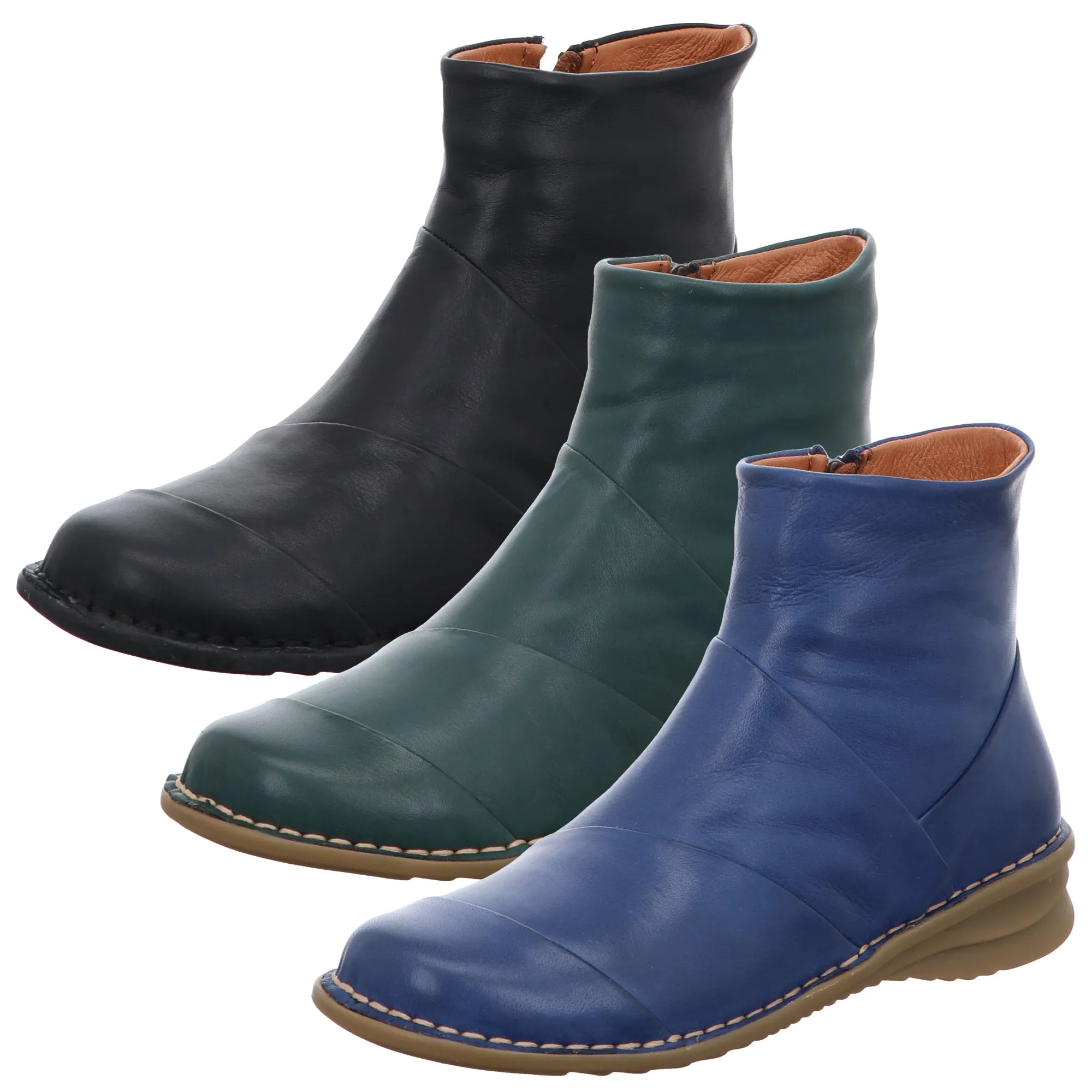 Gemini Damen Stiefelette Leder Ankle Boot Keilabsatz