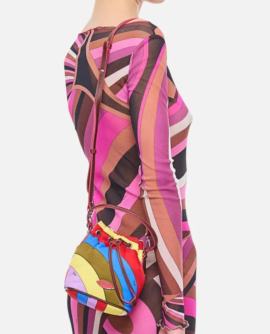 Pucci  Nylon Drawtring Pouch Bag Small Multicolor 