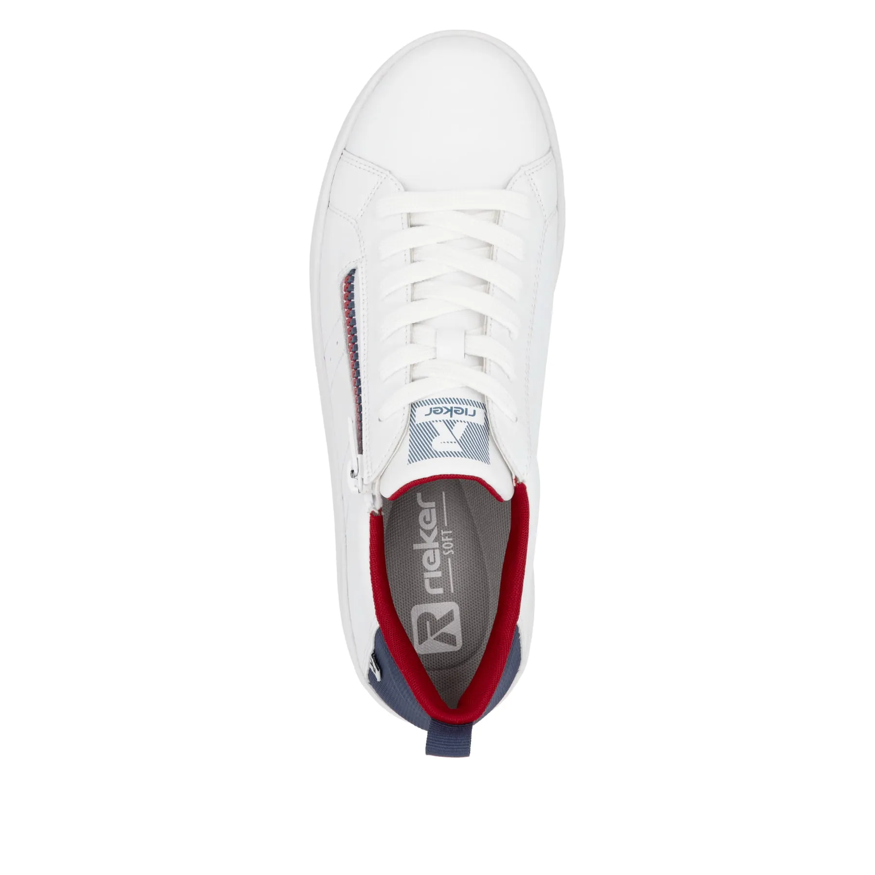 Rieker Damen Sneaker Low snow-white true-red | 41906-80
