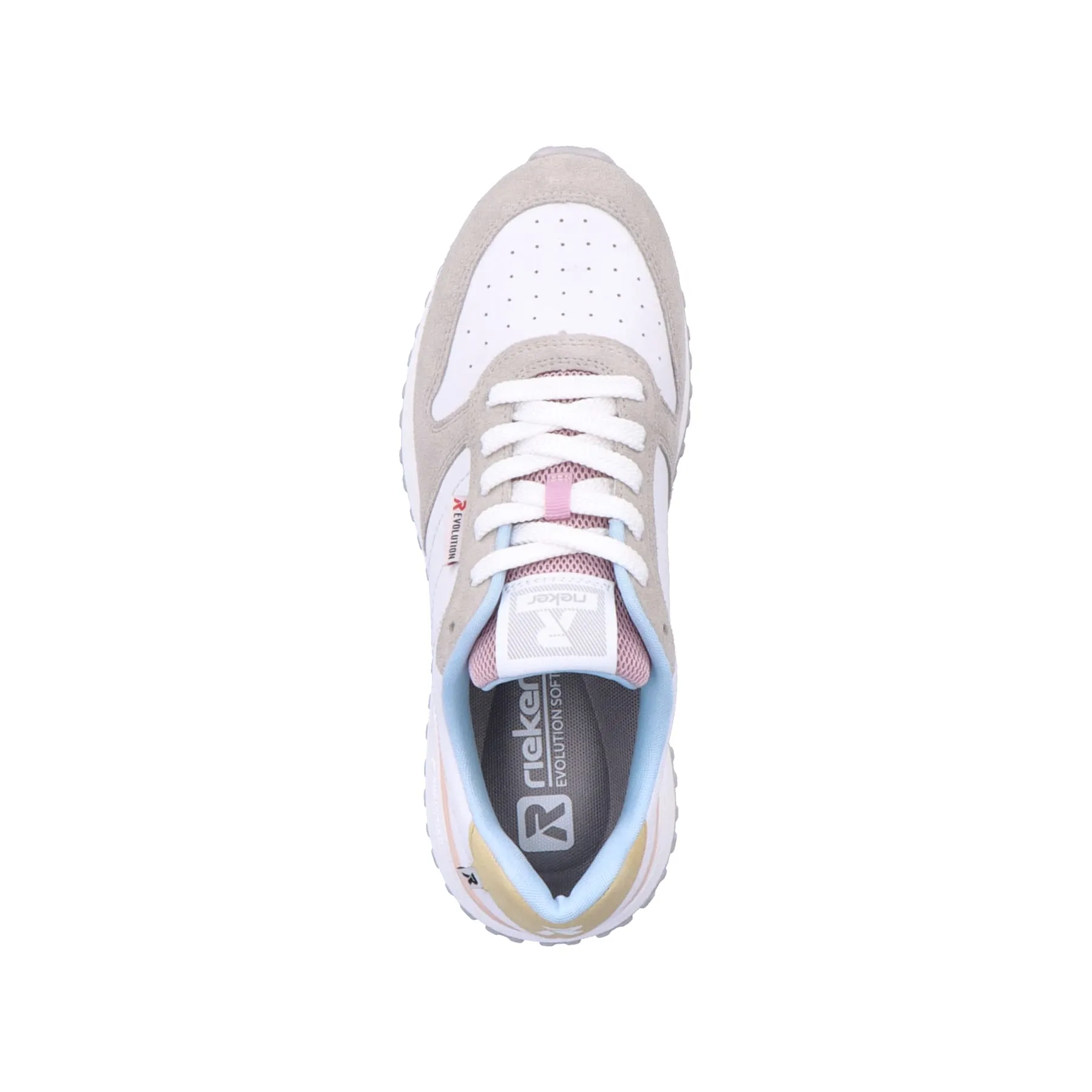 Rieker Damen Sneaker Low swan-white stone-grey | W0600-90
